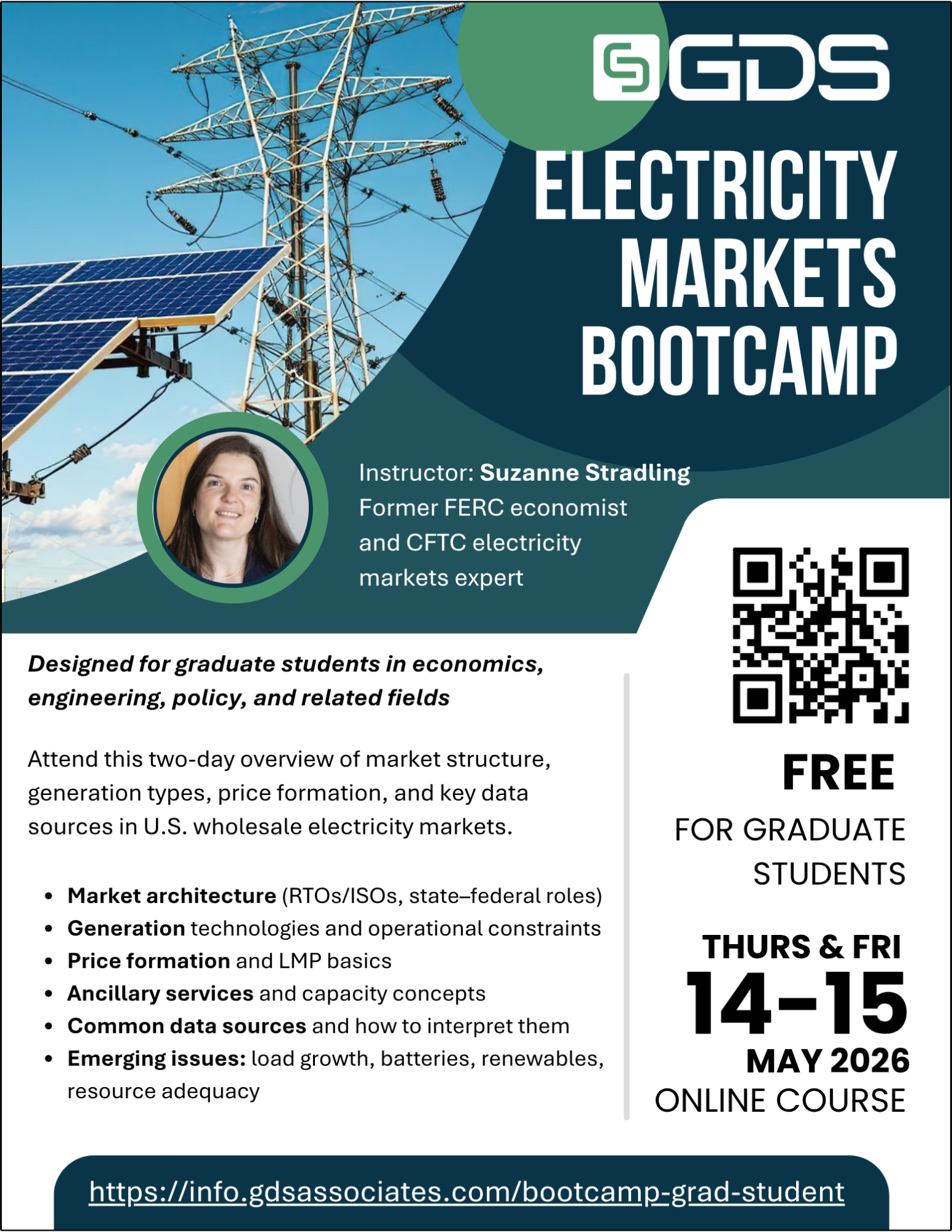 Electricity Markets Bootcamp Grad Student Flyer Outline
